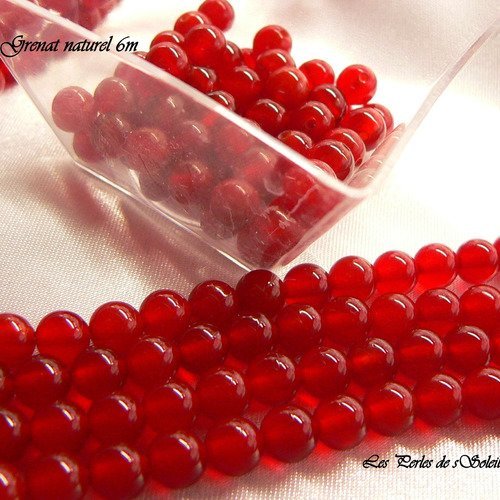 40 perles gemme agate rouge grenat naturel grade aaaaa 6mm,.