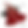 2 grands pompons avec coupelle en corde couleur bordeaux  12 cm