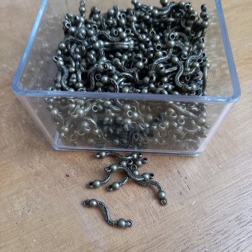 Lot de 20 intercalaires en métal couleur bronze de 2.5cm de longueur