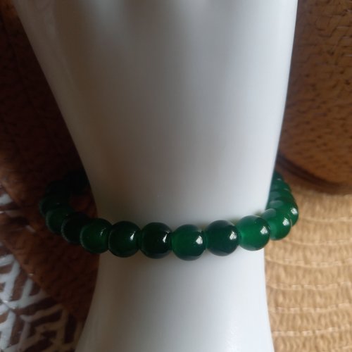 Bracelet femme en perles de verre vertes