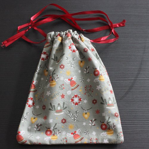 Lot de deux sacs pochon noël
