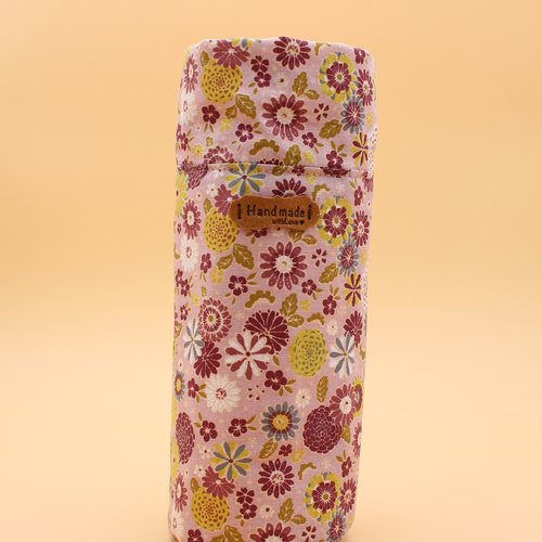 House de transport bouteille rose en tissu