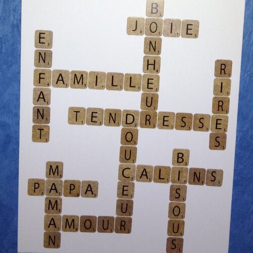 Cadre Pele Mele Sur Le Theme De La Famille Facon Scrabble Un