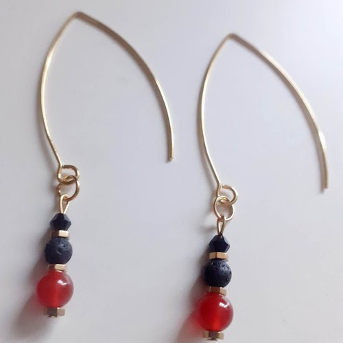 Boucles acier inoxydable et perles naturelles