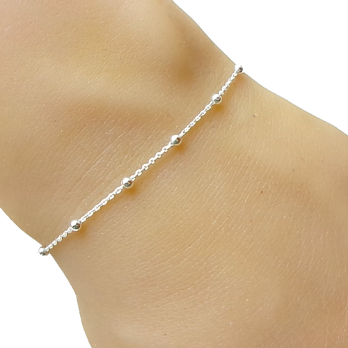 Bracelet chaine boule - bracelet minimaliste - argent - chaine satellite - cadeau femme fille