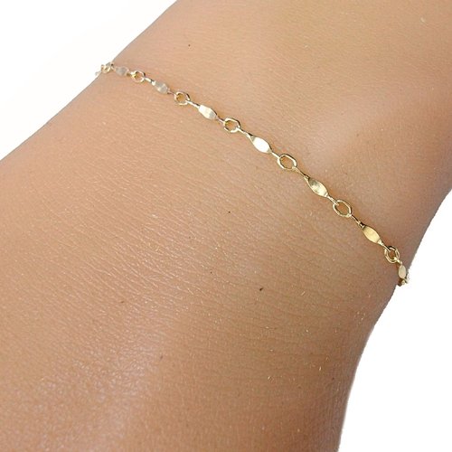 Bracelet en or gold filled, chaîne barrette or femme, cadeau anniversaire femme