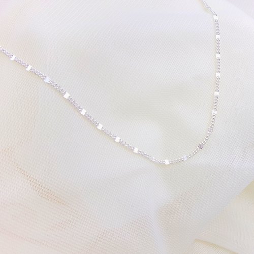 Collier carrés en argent 925 chaîne gourmette