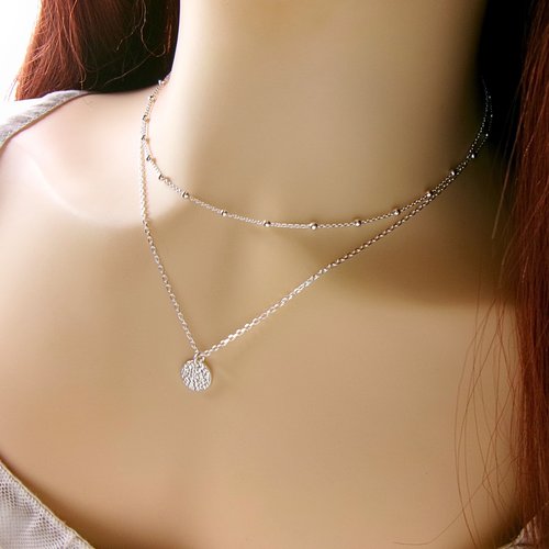 Lot de 2 colliers en argent