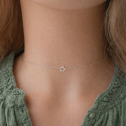 Collier ras du cou étoile en argent 925
