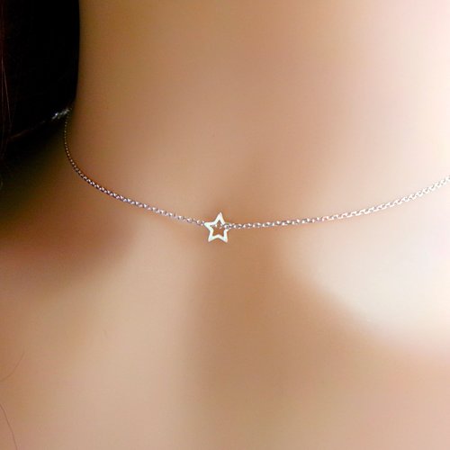 Collier étoile ajourée en argent massif 925
