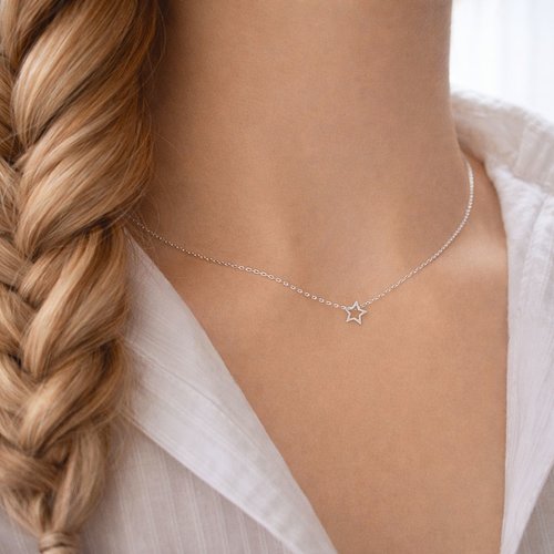 Collier ras du cou étoile en argent 925