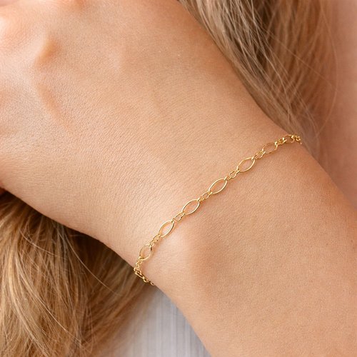 Bracelet or maille alternée femme, gold filled, cadeau bijoux