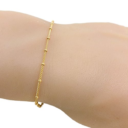 Bracelet satellite or, chaine boule, bijoux fins élégants, cadeau femme