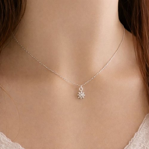 Collier argent 925 avec pendentif fleur edelweiss
