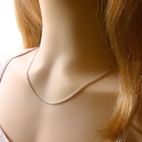 Collier maille corde en argent 925