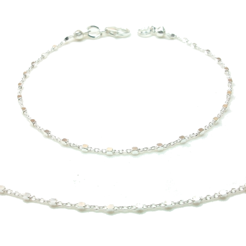 Parure bijoux - collier et bracelet - argent - chaine petites perles carrées