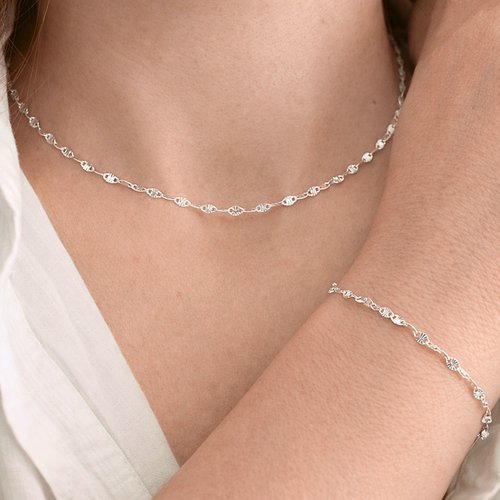 Parure soleil argent 925 – collier et bracelet assortis