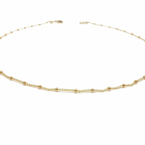Collier or gold filled, chaîne satellite, collier chaîne perlée, bijou minimaliste, cadeau pour femmes