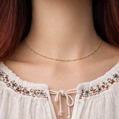 Collier satellite en or gold filled