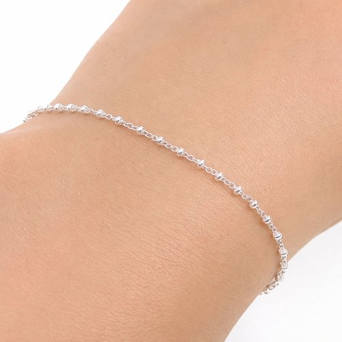 Bracelet en argent 925 chaîne perlée – bijou minimaliste et raffiné