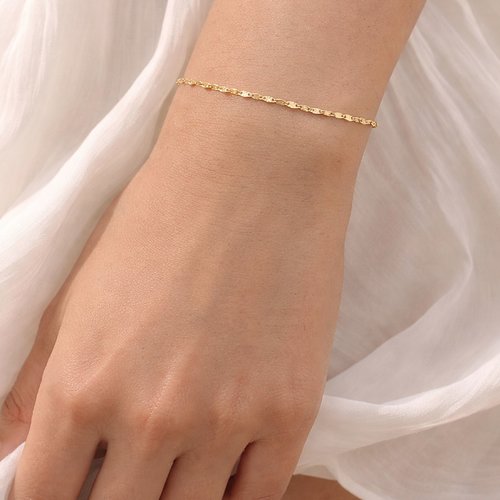 Bracelet chaîne rayon de soleil - or 18 carats sur argent 925 - bijou minimaliste chic - bracelet fin & lumineux - cadeau femme