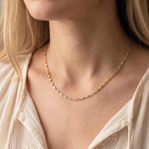 Collier en or 18 carats chaîne soleil – bijou fin et élégant