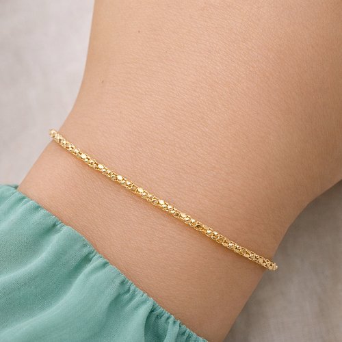 Bracelet brillant chaîne popcorn or 18 carats – bijou fin et lumineux