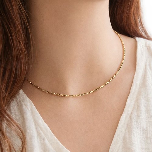 Collier ras de cou or 18k, chaine diamantée, collier brillant, idée cadeau pour femme
