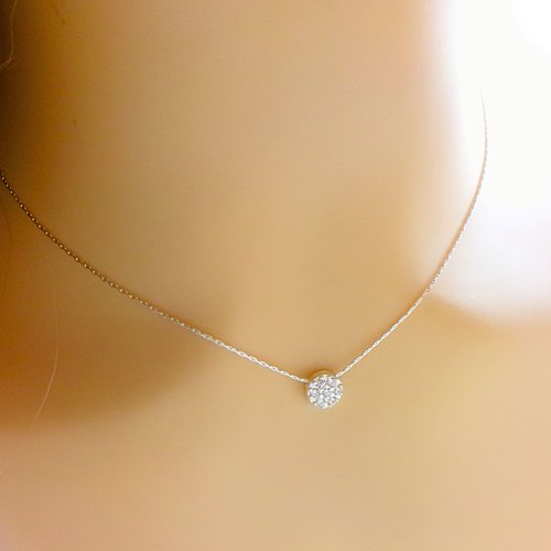 Collier ras de cou brillant en argent, collier minimaliste, cadeau d'anniversaire pour elle