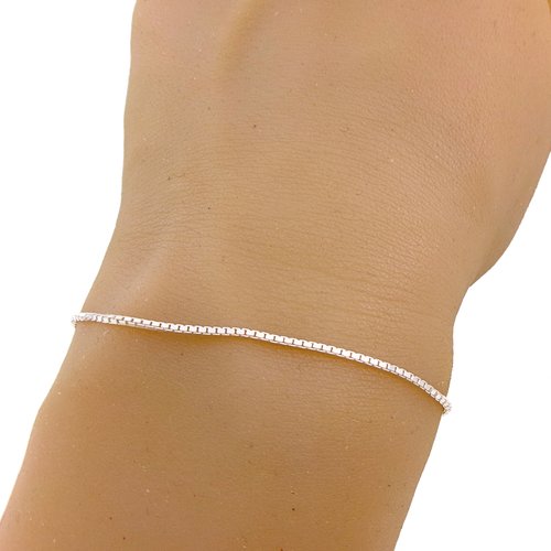 Bracelet fin femme argent, chaîne vénitienne, bijou minimaliste, idée cadeau pour elle