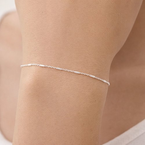 Bracelet femme en argent 925 avec chaîne tubes torsadés