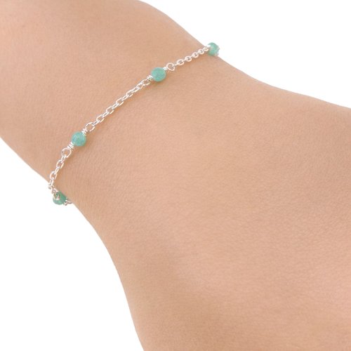 Bracelet en argent et pierres d’amazonite – bijou délicat et apaisant, esprit naturel et raffiné