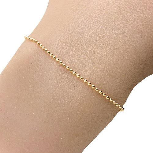 Bracelet gold filled chaîne billes lumière dorée