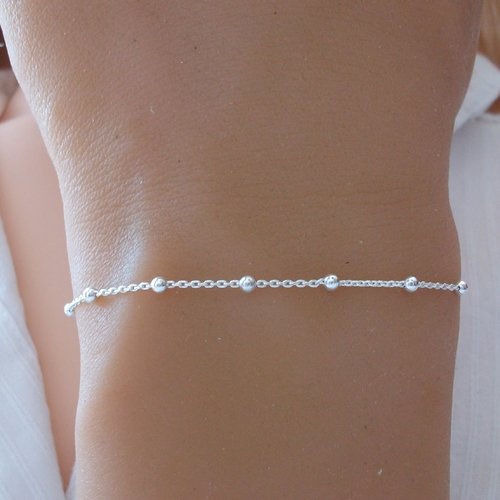 Bracelet chaine boule - bracelet minimaliste - argent - chaine satellite - cadeau femme fille