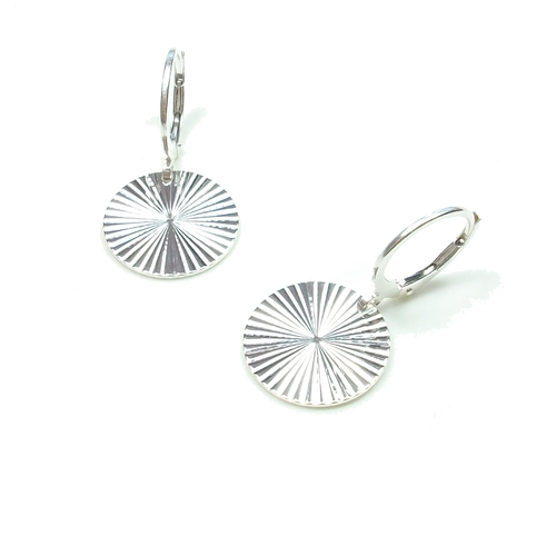 Boucles d’oreilles soleil en argent 925 – boucles lumineuses femme - dormeuses