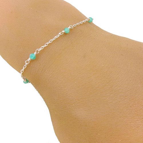 Bracelet en argent et pierres d’amazonite – bijou délicat et apaisant, esprit naturel et raffiné