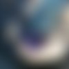 Collier organza coeur en verre millefiori bleu