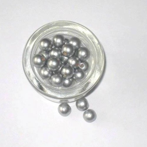 50 perles en bois argentées pour attache tétine 8 mm