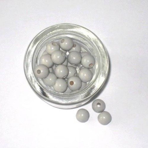 50 perles en bois gris clair pour attache tétine 8 mm norme ce