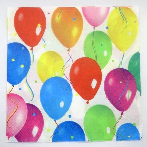 Serviette ballons multicolore en papier