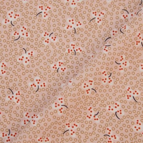 Tissu microfibre imprimé fleurs japonaises rose 140 x 50 cm