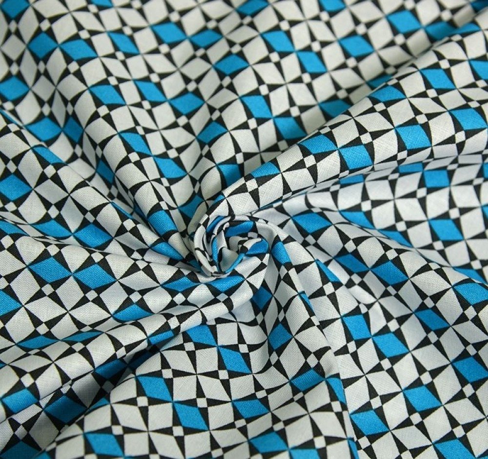 Tissu étagère à outils fond bleu en coton