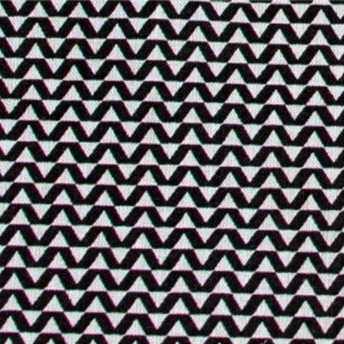 Tissu oeko-tex coton vague/triangle noir blanc enfant 150 x 50 cm