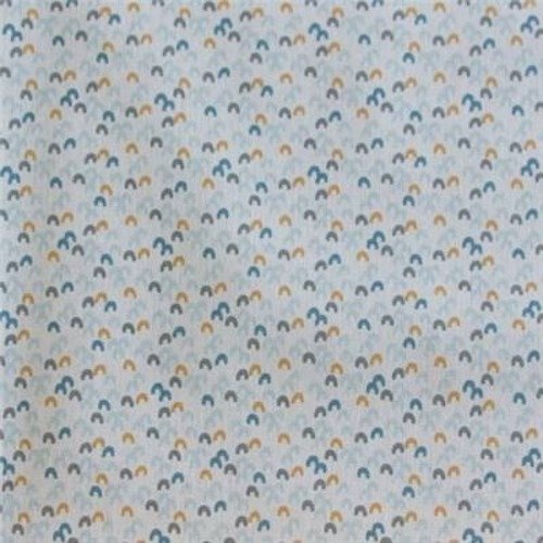 Tissu oeko-tex coton petites vagues bleues enfant 150 x 50 cm
