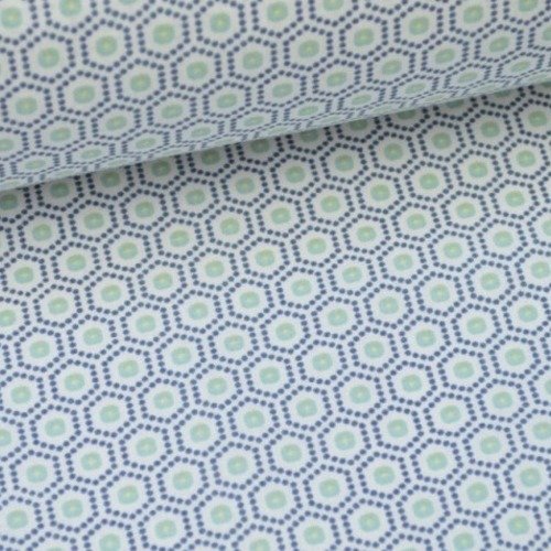 Tissu cretonne coton menthe imprimé tendance graphique 150 x 50 cm