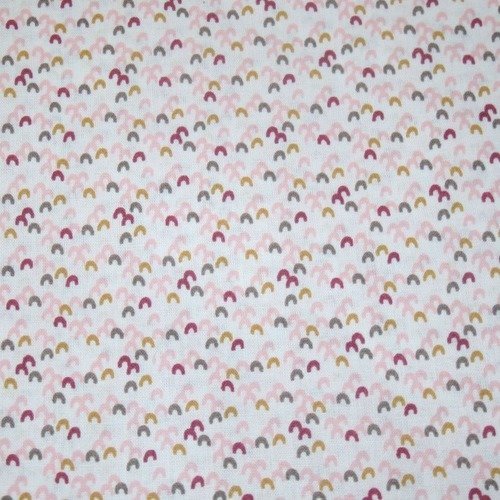 Tissu oeko-tex coton petites vagues rose enfant 150 x 50 cm