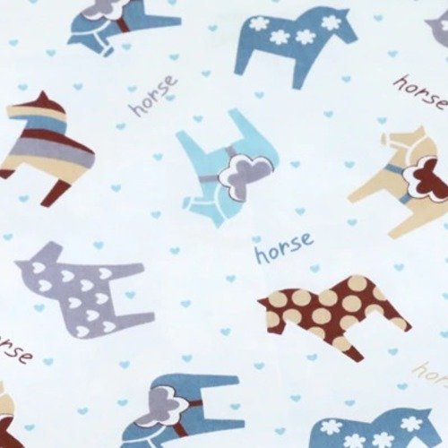 Tissu coton cheval pour enfant 160 x 50 cm