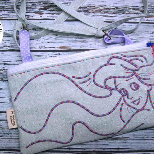 Sur commande - pochette / sac arielle la sirène