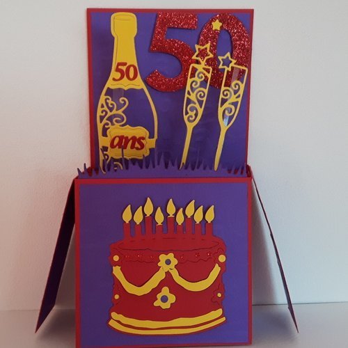 Ref 500 carte dans une boîte à l'occasion des 50 ans de mariage noces d'or