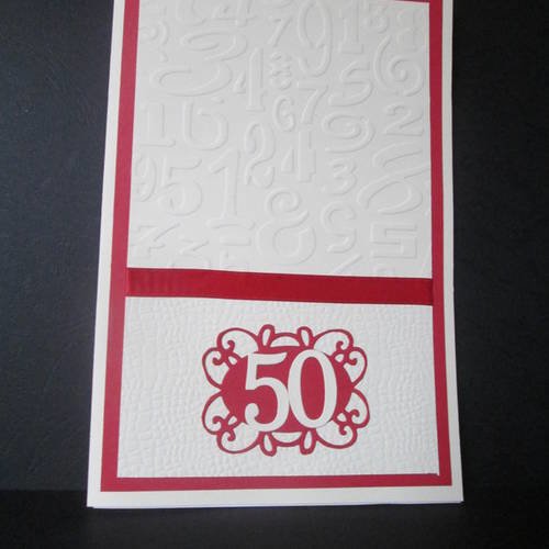 Carte unique et originale pour fêter un anniversaire de mariage 50 ans